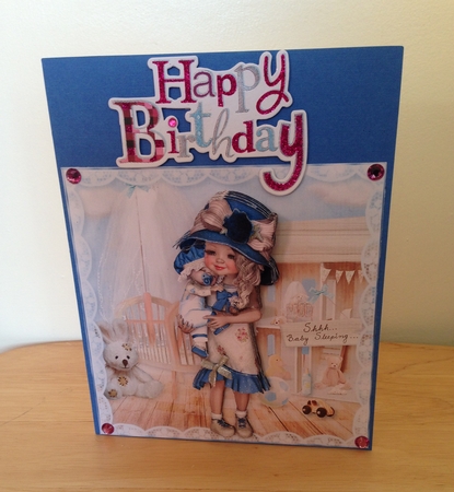 Sweet Little Baby Boy Sleeping Card Mini Kit by Roseanna Miles