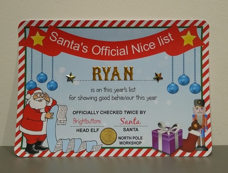 Santas Nice List Certificate - Silhouette machine cut or handcut by Roseanna Miles