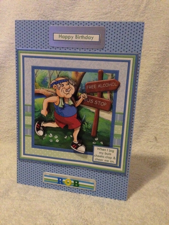 JOGGING HUMOUR MALE 7.5 Decoupage & Insert Mini Kit for a Runner by Roseanna Miles