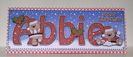 Large DL Merry Christmas ABBIE 3D decoupage  by Roseanna Miles