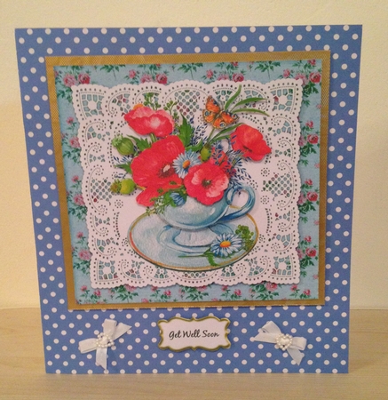 Red Poppies - Teacup Topper by Roseanna Miles