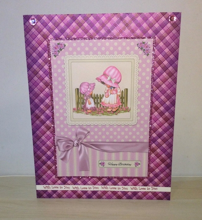 Cute Little Sisters Birthday/Mothers Day Topper No 2 by Roseanna Miles