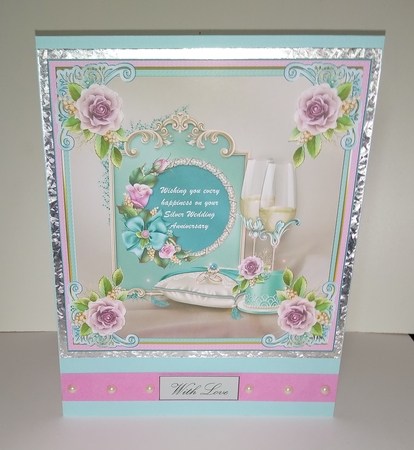 Silver Anniversary Decoupage Topper 1 by Roseanna Miles