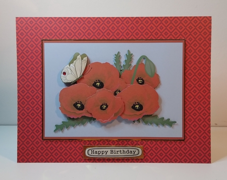 Poppies and Butterfly decoupage by Roseanna Miles