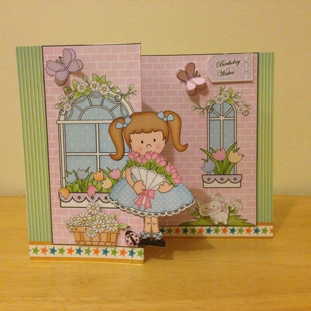 3D Shaped No-Hole Fold Back Mini Kit -  Country Cottage Girlz Liz has a Bouquet of Roses by Roseanna Miles
