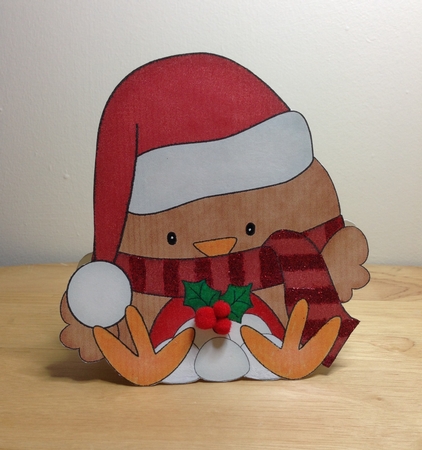 3D Shaped Christmas Card Kit - Bobbin Robin has Snowballs by Roseanna Miles