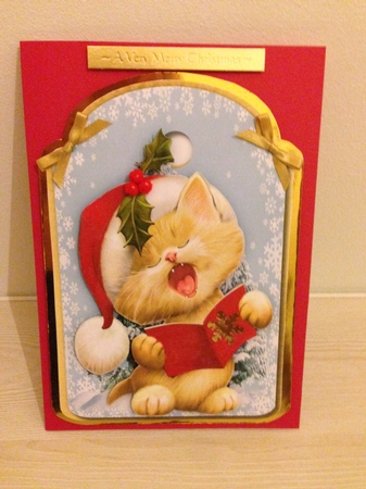 Christmas Tag , Singing Kitten  by Roseanna Miles