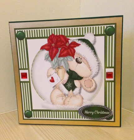 Teds  Pot of  Christmas Flowers by Roseanna Miles