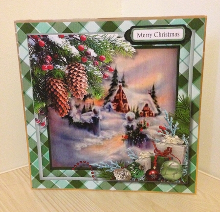 Beautiful Green Tartan Christmas Scene  by Roseanna Miles