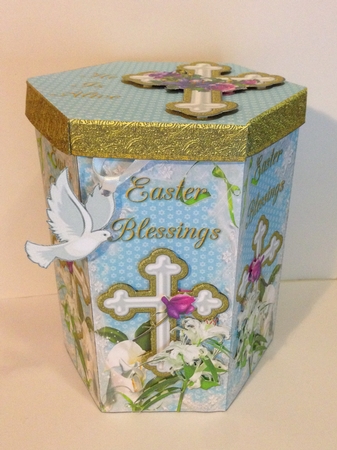 EASTER BLESSINGS - HEXAGONAL GIFT BOX - HB 109 by Roseanna Miles