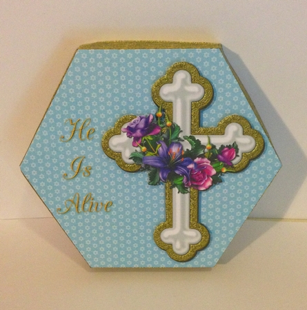 EASTER BLESSINGS - HEXAGONAL GIFT BOX - HB 109 by Roseanna Miles