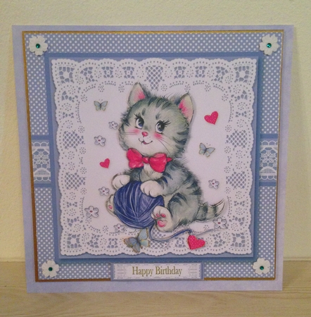 Cute Kitty Topper Plus Gift Tag - For Baby or Toddler by Roseanna Miles