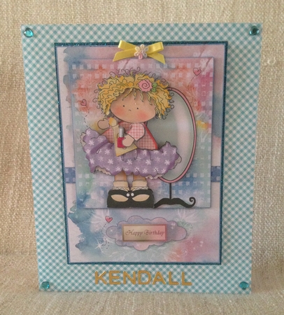 Perfume and Polish Cute Girl Card Front & Decoupage by Roseanna Miles