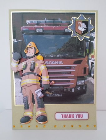 Fireman Dude Sand Uniform Decoupage Sheet by Roseanna Miles