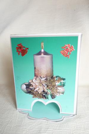 Christmas Candle Drop Flap Card by Rosina Walker