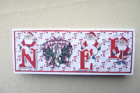 Santa's Noel Wreath Large Dl Card with Step by Step by Rosina Walker
