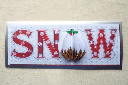 Snow Pudding Large Dl Card Front N 3D Pudding Embellishment by Rosina Walker