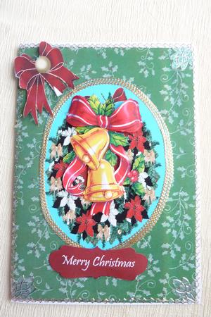 Oval Christmas Blue 3D Sheet by Rosina Walker