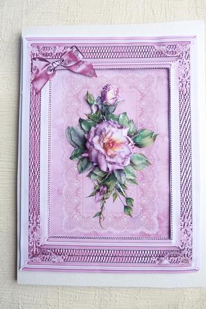 Pink Lace and Rose by Rosina Walker