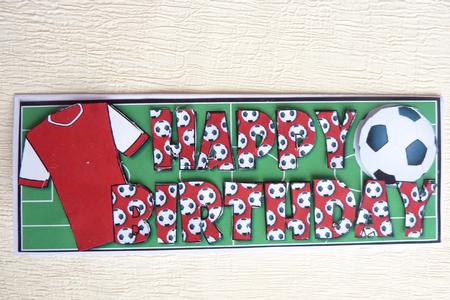 Football Fan Birthday (red & White) Large Dl by Rosina Walker