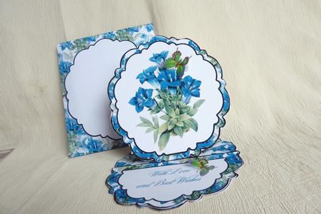 Floral 7 Pretty Edge Easel Card by Rosina Walker