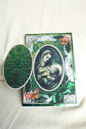 Mary and Baby Holly A5 Locket Card Front by Rosina Walker