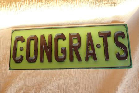 Large Dl Congratulations Novelty Number Plate N 3D Decoupage by Rosina Walker