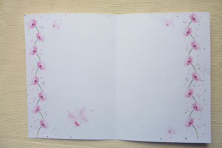 Pink Gerbera & Butterfly Wishes Insert/paper by Rosina Walker