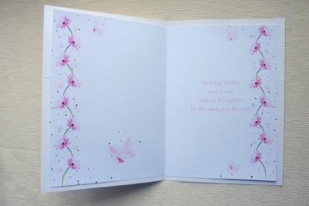 Pink Gerbera & Butterfly Wishes Birthday Insert by Rosina Walker