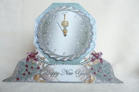 New Year / Christmas Clock Fancy Shaped Topper 3 by Rosina Walker