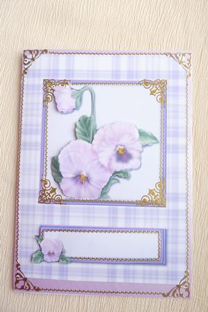 Lilac Pansies Cut and Fold Card by Rosina Walker