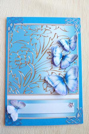 Butterfly Dreams Topper & Text Plate (pastel Blue) by Rosina Walker
