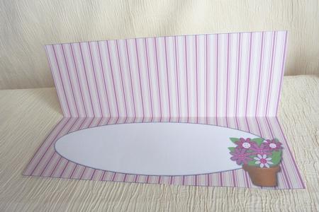 Pink Flowers Insert for Large Dl (cream) by Rosina Walker
