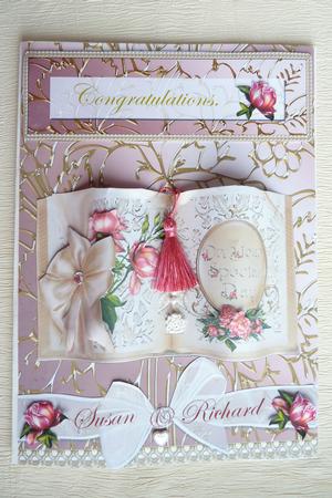 Gilded Window Card Front & Text Plate Rose by Rosina Walker