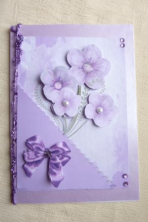 Lilac Floral Card Front by Rosina Walker