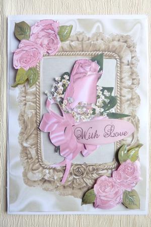Pink Rose with Love by Rosina Walker
