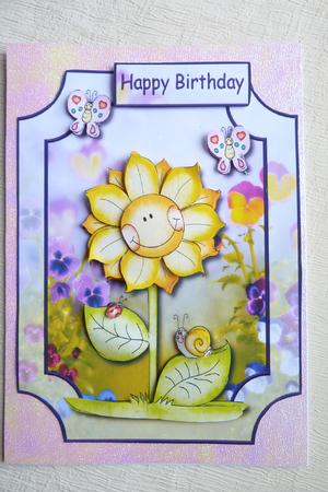 The Prettiest Flower Card Front with Decoupage by Rosina Walker