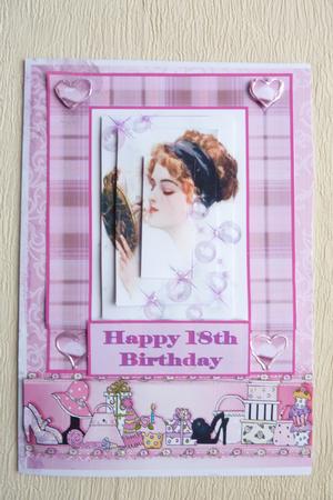 Lady Vintage Birthday Decoupage Topper by Rosina Walker
