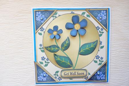 Dark Blue Flowers Cut and Fold 2 by Rosina Walker