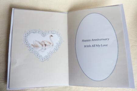 Swans and Heart Insert (cream) by Rosina Walker