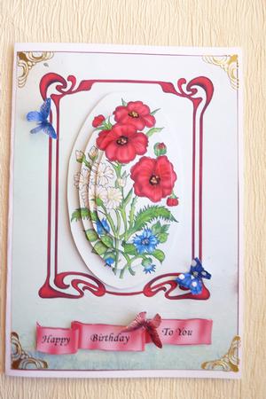 Red Framed Flowers by Rosina Walker