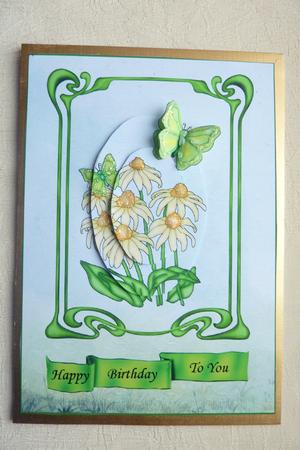 Green Framed Daisies by Rosina Walker