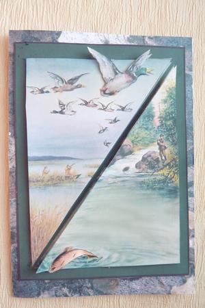 Hunting Fishing Card Front by Rosina Walker