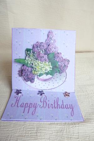 Purple Flower Easel Card by Rosina Walker