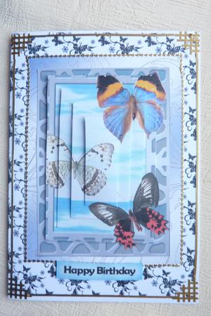 Small Black and White Butterfly's Backing Paper by Rosina Walker