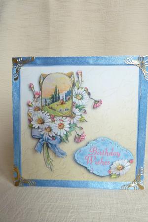 Daisy Memories - 5" Square with Optional Eazicut Decoupage by Rosina Walker