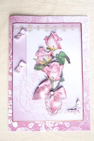 Pink Rose Spray by Rosina Walker