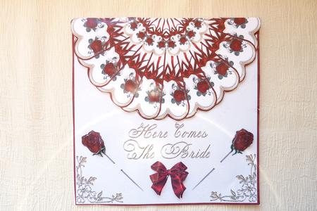 Scalloped Edged Envelope Style Wedding Card by Rosina Walker