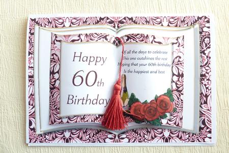 Book Card 60th Birthday by Rosina Walker