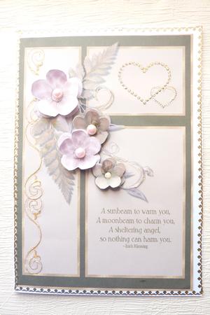Floral Sheltering Angel Card Front by Rosina Walker